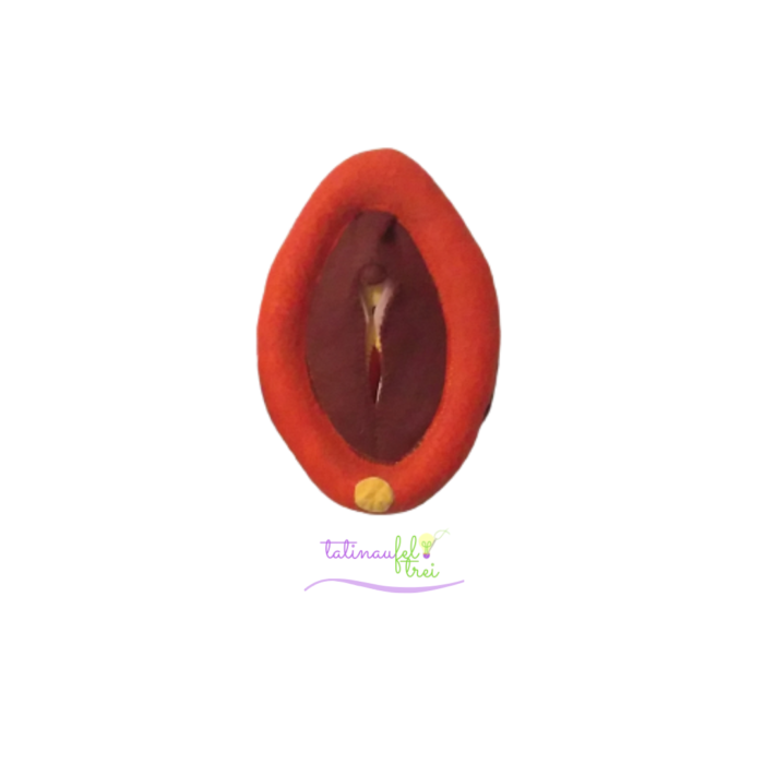 .Vulva de Feltro Didática Laranja 15cm Feltrei!!