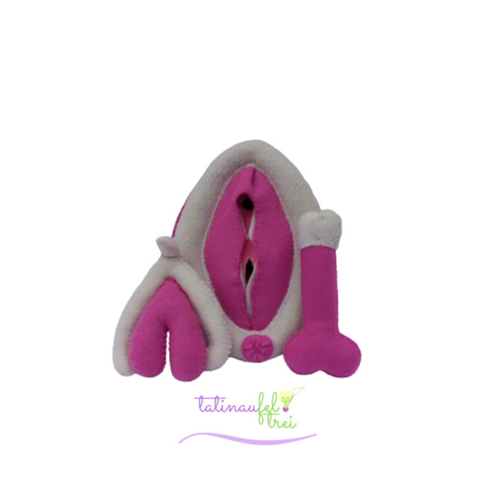 .Vulva de Feltro Didática Rosa e Bege 15cm Feltrei!!