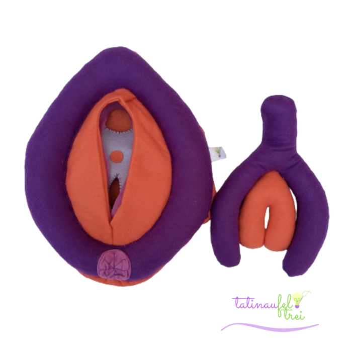 Vulva de Feltro Didática Roxo e Laranja Feltrei!!