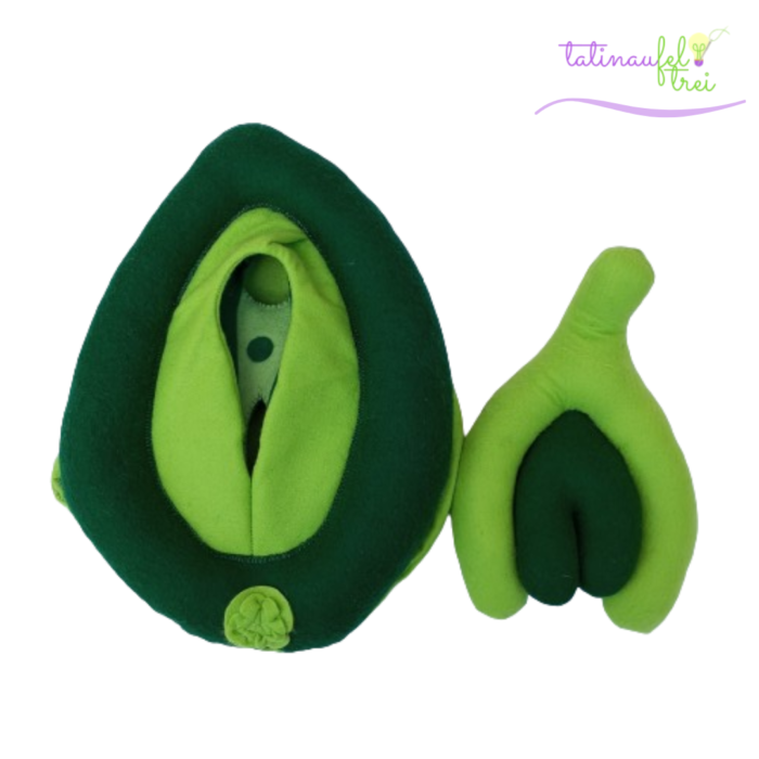 Vulva de Feltro Didática Verde 25cm Feltrei!!