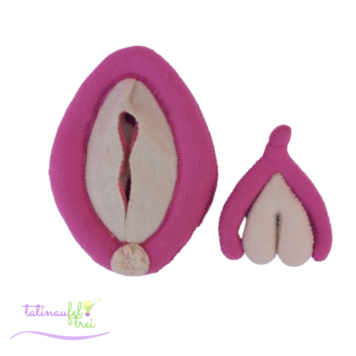 .Vulva de Feltro Didática Rosa e Bege 15cm Feltrei!!