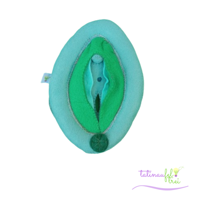 .Vulva de Feltro Didática Verde Claro e Verde Escuro 15cm - Image 2