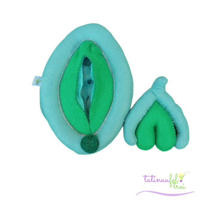 .Vulva de Feltro Didática Verde Claro e Verde Escuro 15cm