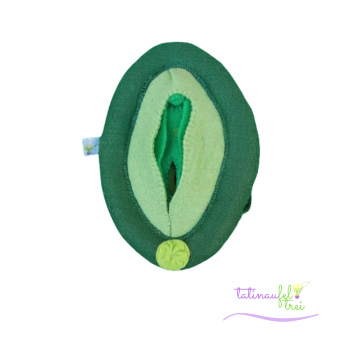 .Vulva de Feltro Didática Verde Escuro e Verde Claro 15cm - Image 2