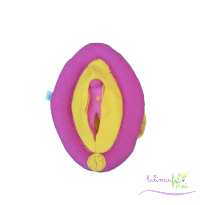 .Vulva de Feltro Didática Pink e Amarela 15cm