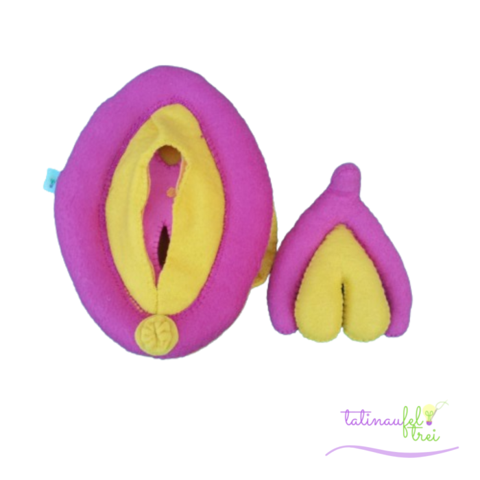 .Vulva de Feltro Didática Pink e Amarela 15cm - Image 2