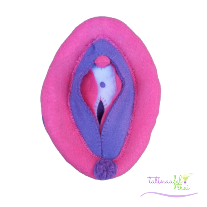 .Vulva de Feltro Didática Rosa e Roxo 15cm