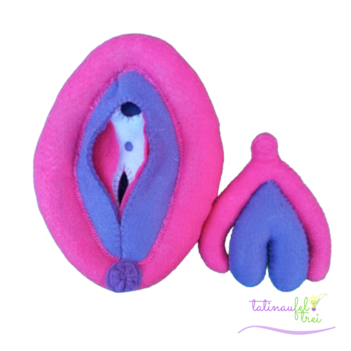 .Vulva de Feltro Didática Rosa e Roxo 15cm - Image 2