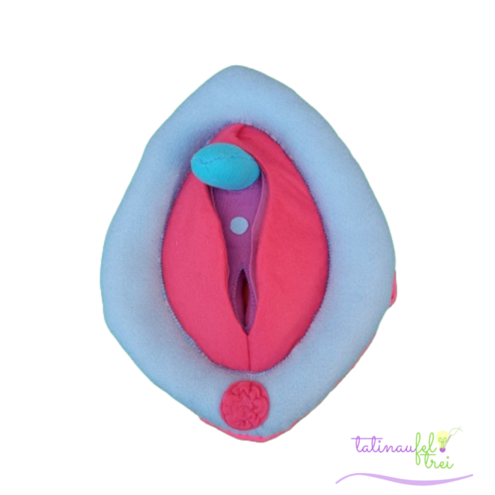 Vulva de Feltro Didática Azul e Pink 25cm Feltrei!!