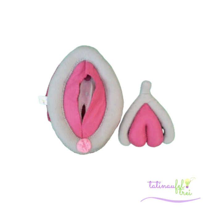 .Vulva de Feltro Didática Cinza e Pink 15cm