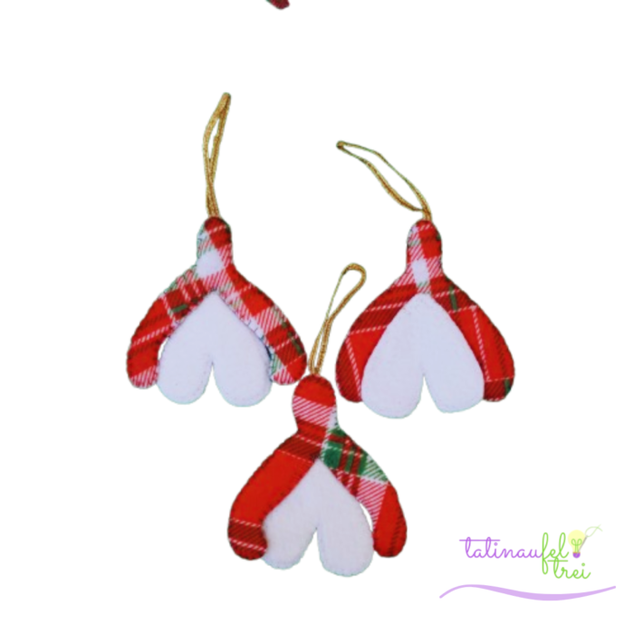 Pingentes de Natal Clitóris Xadrez Vermelho e Branco.