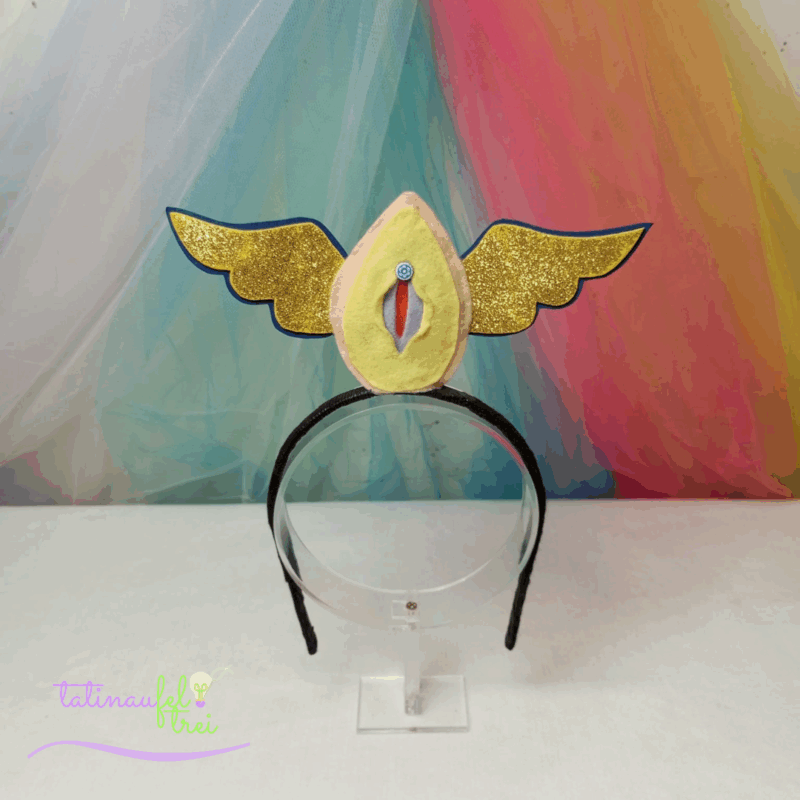 Tiara Vulva Livre  - Vulva Amarela com asa dourada