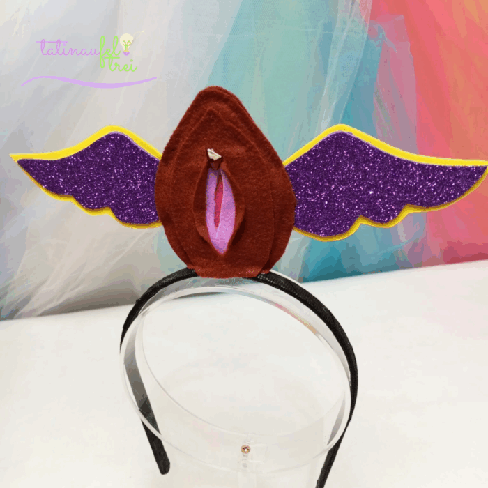 Tiara Vulva Livre  - Vulva Marrom com asa roxa - Image 2