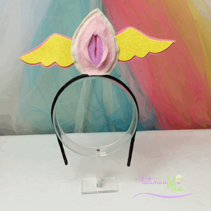 Tiara Vulva Livre  - Vulva Rosa com asa amarela