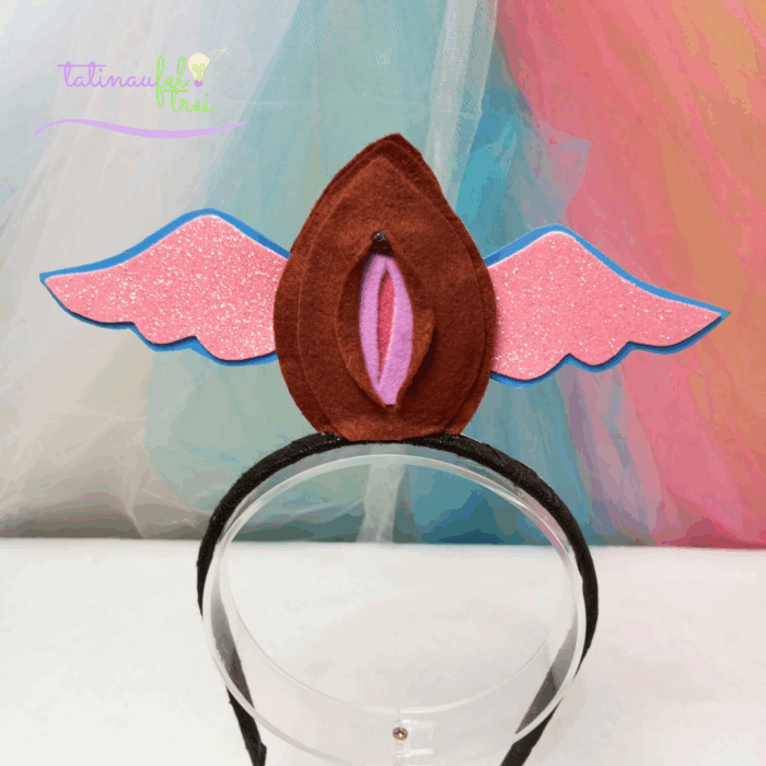 Tiara Vulva Livre  - Vulva Marrom com asa rosa - Image 2