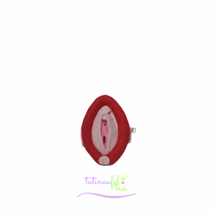 .Vulva de Feltro Didática Vermelha com rosa 20cm Feltrei!! - Imagem 2