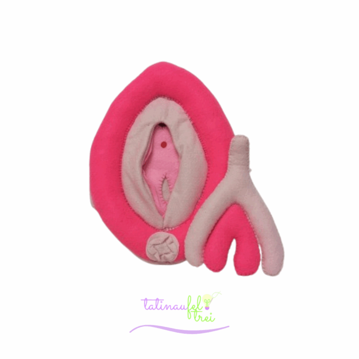 .Vulva de Feltro Didática Rosa choque com rosa 20cm Feltrei!!