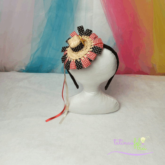 Tiara Chapéu Preto e Vermelho - Imagem 2